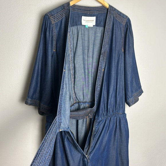 Pilcro and the Letterpress by Anthropologie Belted Denim Romper Size 20W Plus - Picture 6 of 8